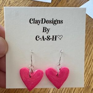 Pink Heart Earrings